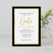 Elegante Script Corporate Gala Fondsenwerving Goud Folie Uitnodiging (Staand Voorkant)