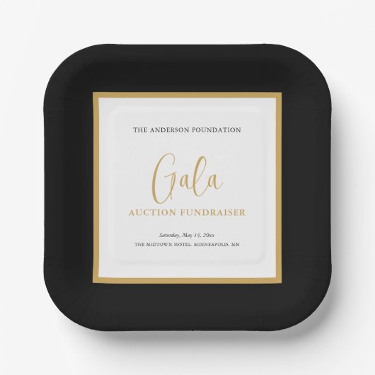 Elegante Script Corporate Gala Fondsenwerving Papieren Bordje (Voorkant)