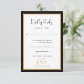 Elegante Script Corporate Gala Fondsenwerving RSVP Kaartje (Staand voorkant)