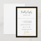Elegante Script Corporate Gala Fondsenwerving RSVP Kaartje (Voorkant / Achterkant)