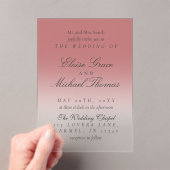 Elegante Script Cranberry Rood Verlopend Trouwfees Acryl Uitnodigingen (Insitu (Draagbaar))