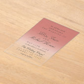 Elegante Script Cranberry Rood Verlopend Trouwfees Acryl Uitnodigingen (Laagn)