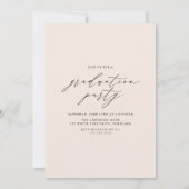 Elegante Script Cream 4 Fotoafstudeerfeest Kaart (Achterkant)
