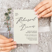 Elegante Script Cream Repetitie Diner QR code Kaart