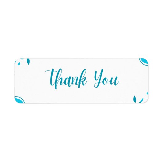 elegante script "dank je" label (Voorkant)