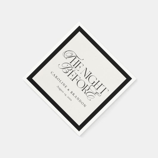 Elegante script De avond voor de repetitie diner Servet (Hoek)