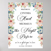 Elegante Script 'de avond voor' Trouwbloemen