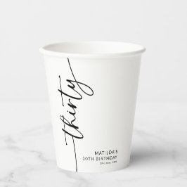 Elegante Script Dertigste 30e Verjaardag Papieren Bekers