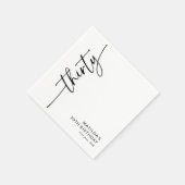Elegante Script Dertigste 30e Verjaardag Servet (Hoek)