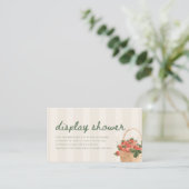 Elegante Script Display Shower Gestreepte Baby Sho Informatiekaartje (Staand voorkant)