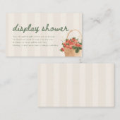 Elegante Script Display Shower Gestreepte Baby Sho Informatiekaartje (Voorkant / Achterkant)