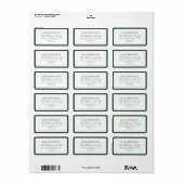 Elegante Script Donkergroene Formele Trouwdag Etiket (Full Sheet)