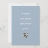 Elegante Script Dusty Blue QR Code Wedding Save The Date (Achterkant)