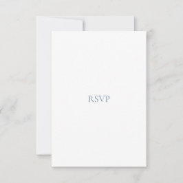 Elegante Script Dusty Blue & White RSVP-kaart RSVP Kaartje