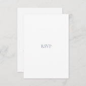 Elegante Script Dusty Blue & White RSVP-kaart RSVP Kaartje (Voorkant / Achterkant)