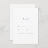 Elegante Script Dusty Blue & White RSVP-kaart RSVP Kaartje (Voorkant / Achterkant)
