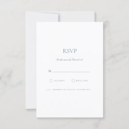 Elegante Script Dusty Blue & White RSVP-kaart RSVP Kaartje