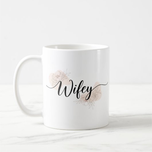 Elegante Script Echtgenote Bloem Koffiemok (Links)