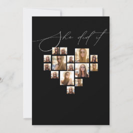 Elegante script eenvoudige 15 foto collage afstude kaart