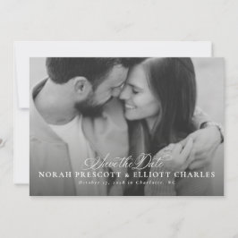 Elegante script eenvoudige één foto save the date