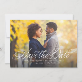 Elegante script eenvoudige één foto save the date