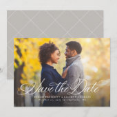 Elegante script eenvoudige één foto save the date (Voorkant / Achterkant)