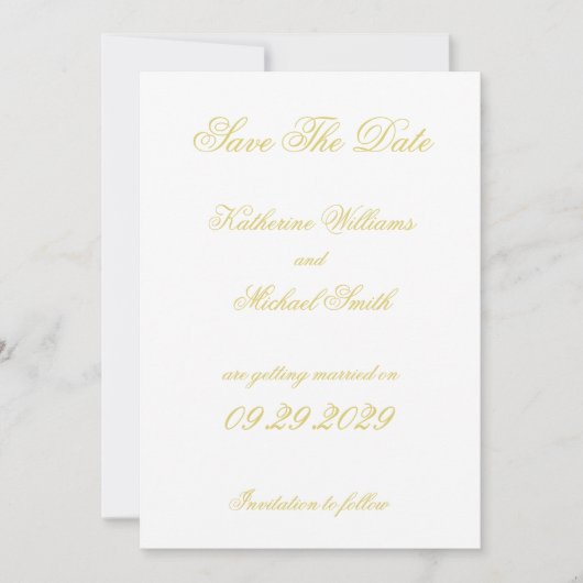 Elegante Script Eiland Citrus Bruiloft Save The Da Kaart (Voorkant)