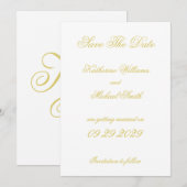 Elegante Script Eiland Citrus Bruiloft Save The Da Kaart (Voorkant / Achterkant)