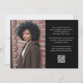 Elegante Script en Zwarte Foto QR Code Grad Feest Kaart (Achterkant)