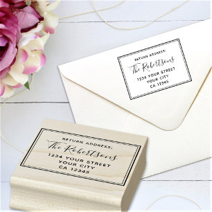 Elegante Script Familienaam Retouradres Rubberstempel