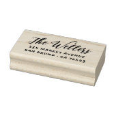 Elegante Script Familienaam & Typografie Adres Rubberstempel (Stempel)