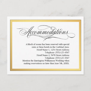 Elegante Script Flourishes Trouwaccommodatie Aankondigingskaart