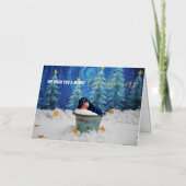 Elegante Script Folie Familie Foto Feestdagenkaart (Voorkant)