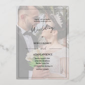 Elegante script folie trouwkaart uitnodiging (Voorkant)