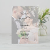 Elegante script folie trouwkaart uitnodiging (Staand Voorkant)