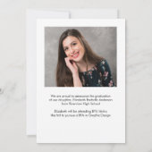 Elegante script foto afstudeer aankondiging (Achterkant)