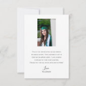 Elegante Script Foto Afstudeer Dankkaart Kaart (Achterkant)