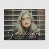 Elegante Script Foto Afstudeer Uitnodiging (Voorkant)