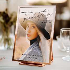 Elegante Script Foto Afstudeer Welkomstposter Afdruk