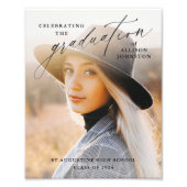Elegante Script Foto Afstudeer Welkomstposter Afdruk (Voorkant)