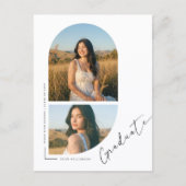 Elegante Script Foto Afstudeerfeest Uitnodiging (Voorkant)