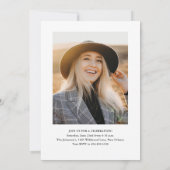 Elegante Script Foto Afstuderen Kaart (Achterkant)