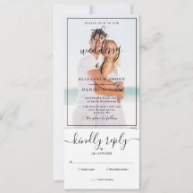 Elegante Script Foto All-in-One Trouwuitnodiging
