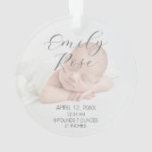 Elegante Script Foto Baby's Eerste Kerstmis Ornament (achterkant)