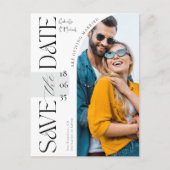 Elegante Script Foto Boog Bruiloft Save The Date Briefkaart (Voorkant)