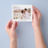 Elegante Script Foto Bruiloft Bedankkaart Flyer (Hand)