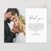 Elegante Script Foto Bruiloft Bedankkaart Flyer (Achterkant)