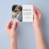 Elegante Script Foto Bruiloft Bedankkaart Flyer (Hand)