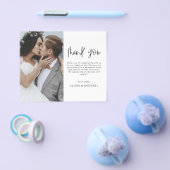 Elegante Script Foto Bruiloft Bedankkaart Flyer (Enkel)