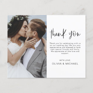 Elegante Script Foto Bruiloft Bedankkaart Flyer